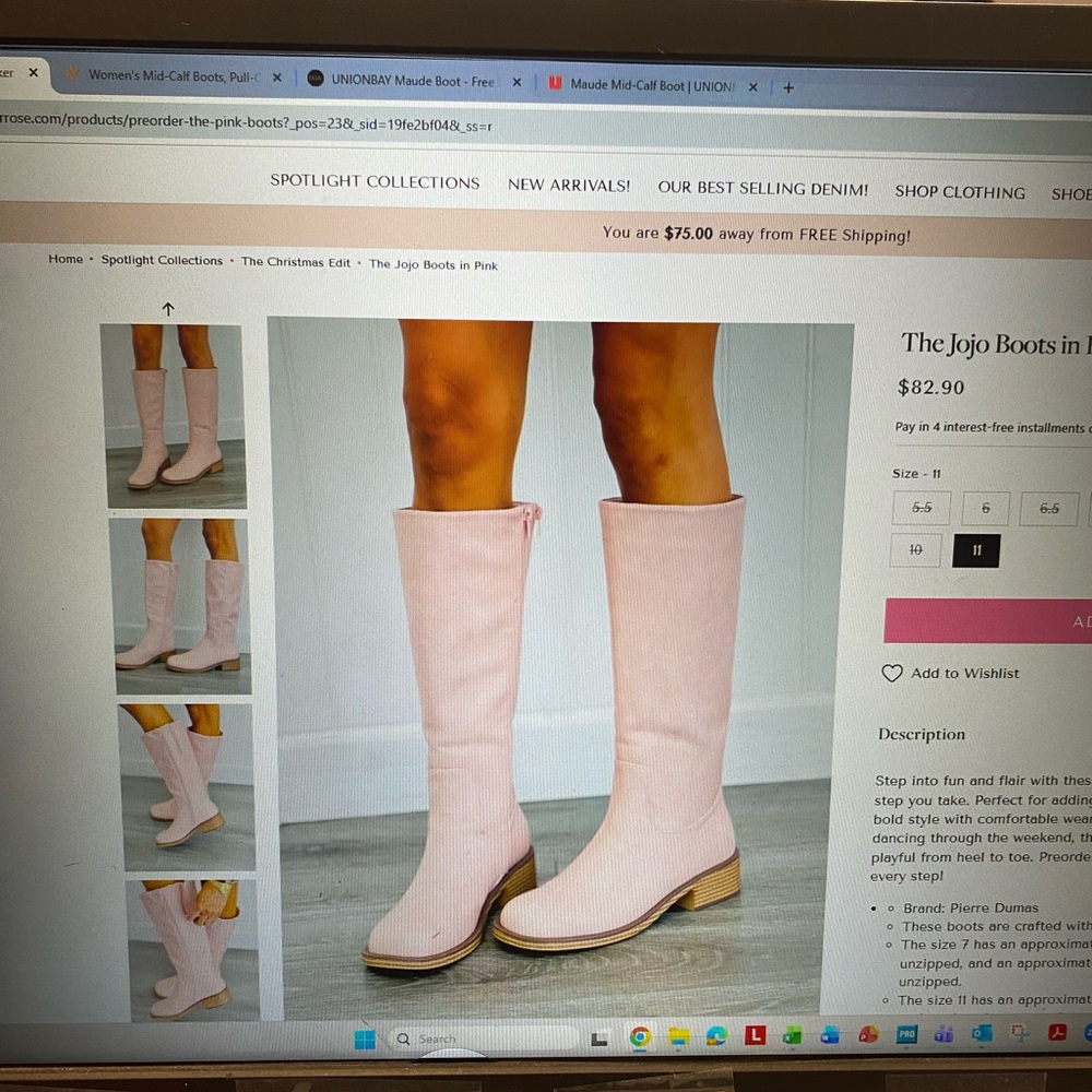 Elegant Pink Over the Knee Boots